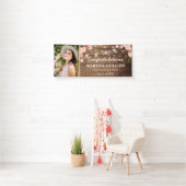 Rustikale Blush Foto Graduation Party Banner (Insitu)