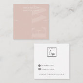 Rustikale Blush Monogram Nekklace Band Template Quadratische Visitenkarte (Vorne/Hinten)
