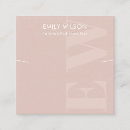 Rustikale Blush Monogram Nekklace Band Template Quadratische Visitenkarte