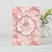 Rustikale Blush Pink Filigree Bläserblütenhochzeit Einladung (Stehend Vorderseite)