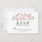 Rustikale Blush Pink Floral Wedding RSVP (Vorderseite)