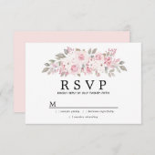 Rustikale Blush Pink Floral Wedding RSVP (Vorne/Hinten)