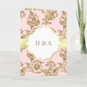 Rustikale Blush Pink Gold Filigree muslimische Hoc Einladung (Rückseite)