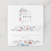 Rustikale Blush Pink Wasserfarbe Blumenzwiebelplat Platzkarte (Außenseite Aufgefaltet)