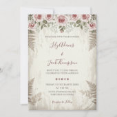 Rustikale Blush-Rose Einladung zur Hochzeit (Vorderseite)