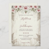 Rustikale Blush-Rose Einladung zur Hochzeit (Vorne/Hinten)