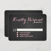 Rustikale Blush Script-Hochzeit RSVP-Karte RSVP Karte (Vorne/Hinten)