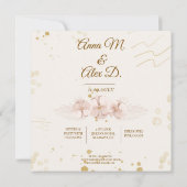 Rustikale Blush- und Gold-Blumen-Boho-Save-the-Dat (Rückseite)