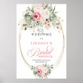Rustikale Blush- und Gold-Brautparty-Begrüßung Poster (Vorne)