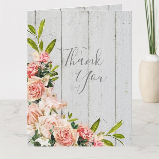 Rustikale Blush Wasserfarbe Blumenzwiebelblüte Hoc Dankeskarte (Vorderseite)