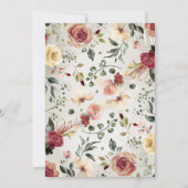 Rustikale blutblütenblütenblütenblümliche Hochzeit Einladung (Rückseite)