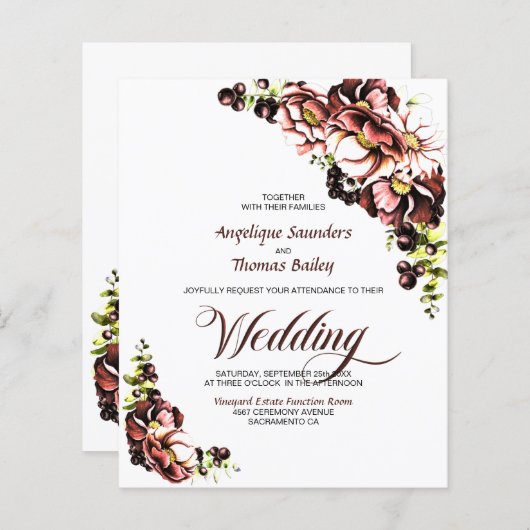 Rustikale Blüte auf einer Hochzeit (Vorne/Hinten)