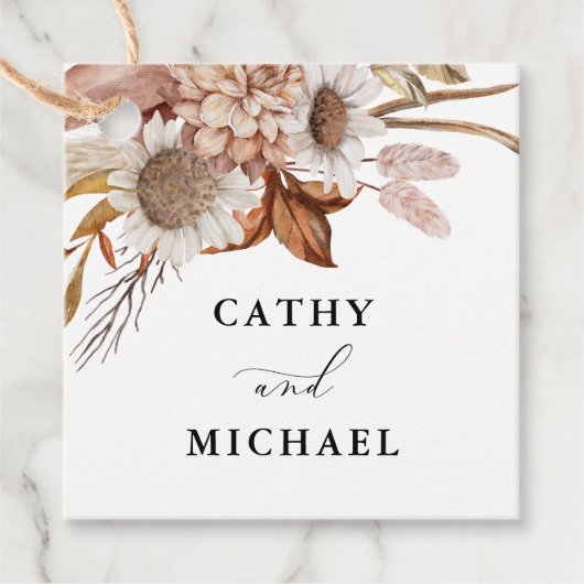 Rustikale Blüte im Herbst, Hochzeitshängel Geschenkanhänger (Vorderseite)