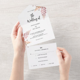 Rustikale Blüte in einer Hochzeitsfeier All In One Einladung