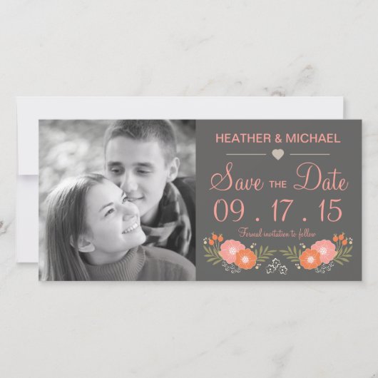 Rustikale Blüte Save the Date (Vorderseite)