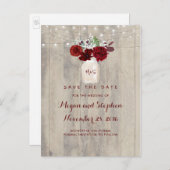 Rustikale Blüte Save the Date Ankündigungspostkarte (Vorne/Hinten)