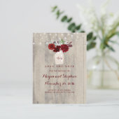 Rustikale Blüte Save the Date Ankündigungspostkarte (Stehend Vorderseite)