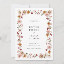 Rustikale Blüte Save the Date Einladung