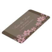 Rustikale Blüte speichern das Datum Magnet, rosa Magnet (Linke Seite)