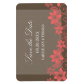 Rustikale Blüte speichern das Datum Magnet, rot Magnet (Vertikal)