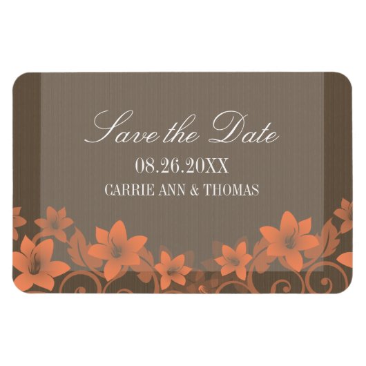 Rustikale Blüte Speichern Sie das Datum Magnet, Ko Magnet (Horizontal)