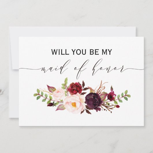 Rustikale Blüte Werden Sie meine Trauzeugin 2sid Einladung (Vorderseite)