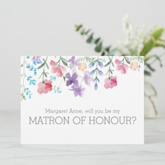 Rustikale Blüte wird mein Ehrentribüne sein Einladung (Stehend Vorderseite)