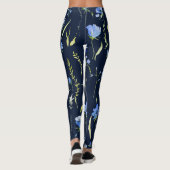 Rustikale Blüten: botanische Illustration. Leggings (Rückseite)