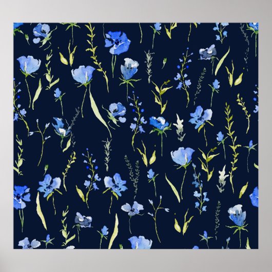 Rustikale Blüten: botanische Illustration. Poster (Vorne)