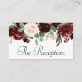 Rustikale Blüten | Empfang Terracotta und Marsala Begleitkarte (Vorderseite)