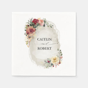 Rustikale Blüten Hochzeit im Herbst Serviette