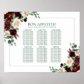 Rustikale Blüten | Terracotta Marsala 6 Tafelsitze Poster (Vorne)