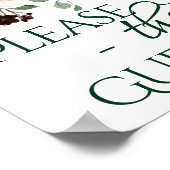 Rustikale Blüten | Terracotta Marsala Gästebuchunt Poster (Ecke)