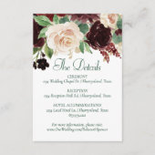 Rustikale Blüten | Terracotta Marsala Rote Details Begleitkarte (Vorderseite)