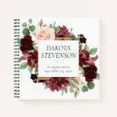 Rustikale Blüten | Terracotta Red Foto Guest Book Notizblock (Vorderseite)