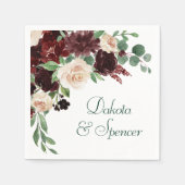 Rustikale Blüten | Terracotta und Marsala Red Bouq Serviette (Vorderseite)