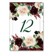 Rustikale Blüten | Terracotta und Marsala Red Bouq Tischnummer (Rückseite)