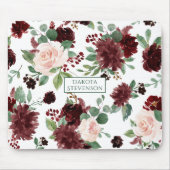 Rustikale Blüten | Terracotta und Marsala Red Cust Mousepad (Vorne)