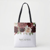 Rustikale Blüten | Terracotta und Marsala Red Cust Tasche (Vorderseite)