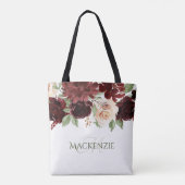 Rustikale Blüten | Terracotta und Marsala Red Cust Tasche (Rückseite)