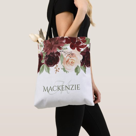 Rustikale Blüten | Terracotta und Marsala Red Cust Tasche (Von Nahem)