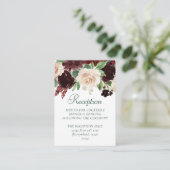 Rustikale Blüten | Terracotta und Marsala Rote Flo Begleitkarte (Stehend Vorderseite)