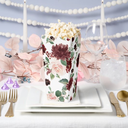 Rustikale Blüten | Terracotta und Marsala Rote Flo Geschenkschachtel (Hochzeit)