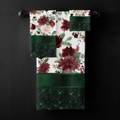 Rustikale Blüten | Terracotta und Marsala Rote Shi Badhandtuch Set