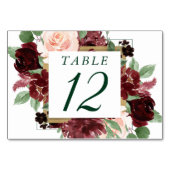 Rustikale Blüten | Terracotta und Marsala Roter Kr Tischnummer (Vorderseite)