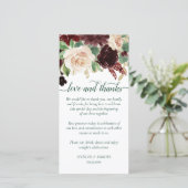 Rustikale Blüten | Terracotta und Marsala Rotes Fo Dankeskarte (Stehend Vorderseite)