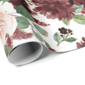 Rustikale Blüten | Terracotta und Marsala Rotes Mu Geschenkpapier (Rolleneckpunkt)