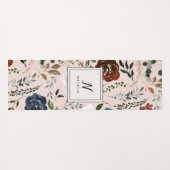 Rustikale Blüten und Geweihe, bordeauxrosa Yogamatte (Rückseite (Horizontal))