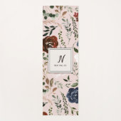 Rustikale Blüten und Geweihe, bordeauxrosa Yogamatte (Vorderseite)