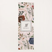 Rustikale Blüten und Geweihe, bordeauxrosa Yogamatte (Rückseite)